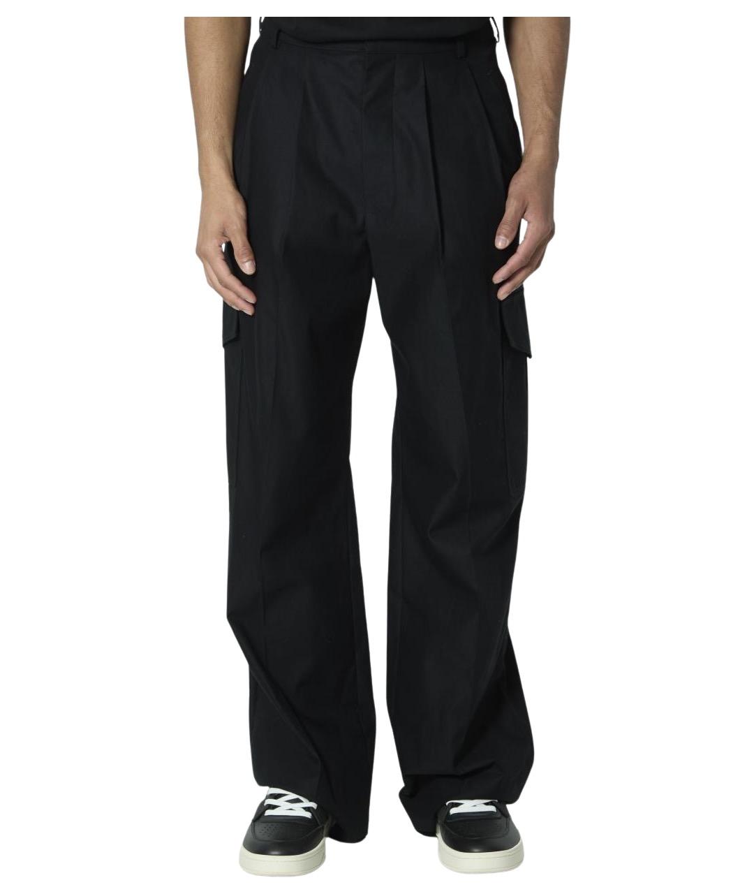 CELINE Черные хлопковые повседневные брюки, фото 1