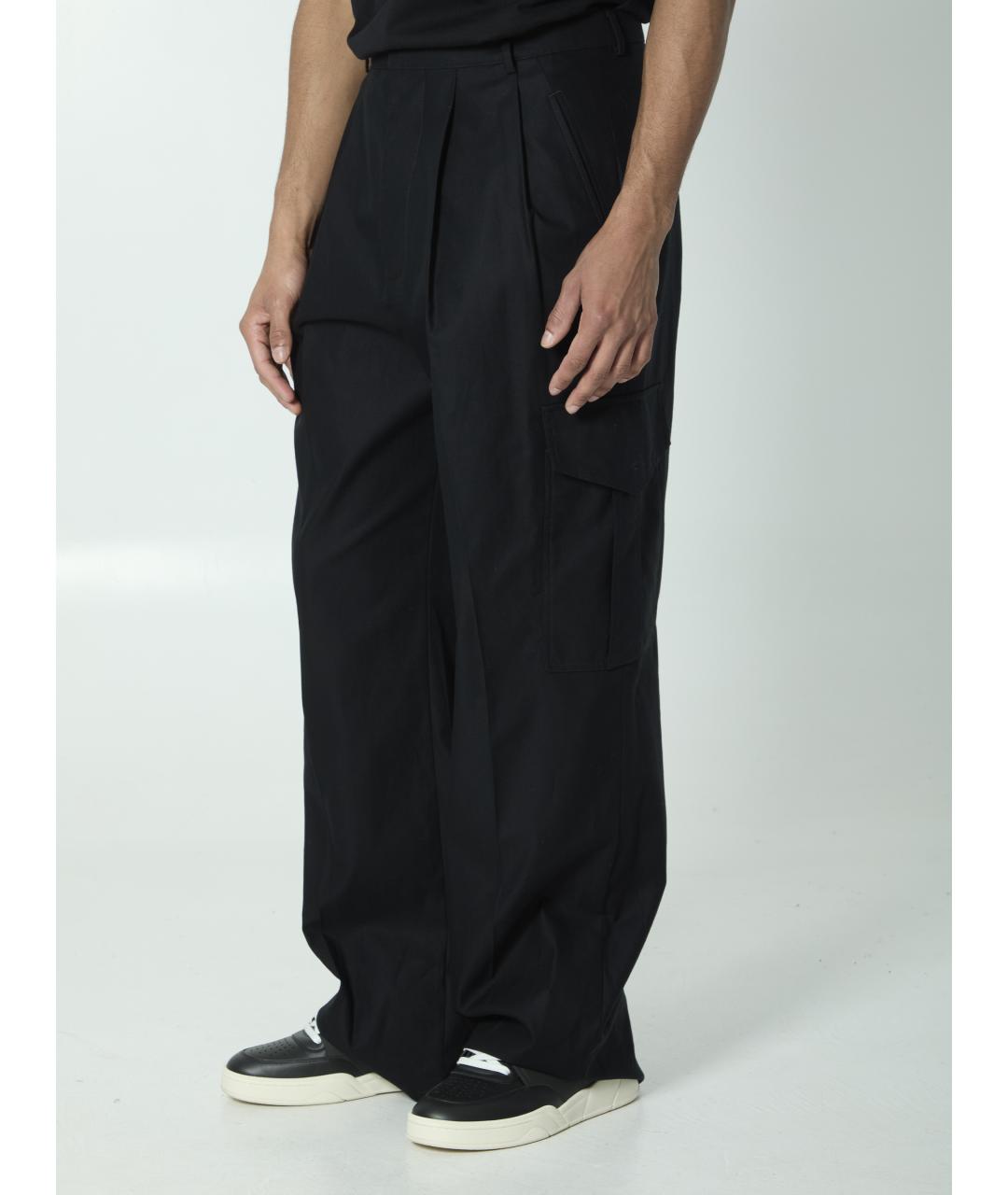 CELINE Черные хлопковые повседневные брюки, фото 2