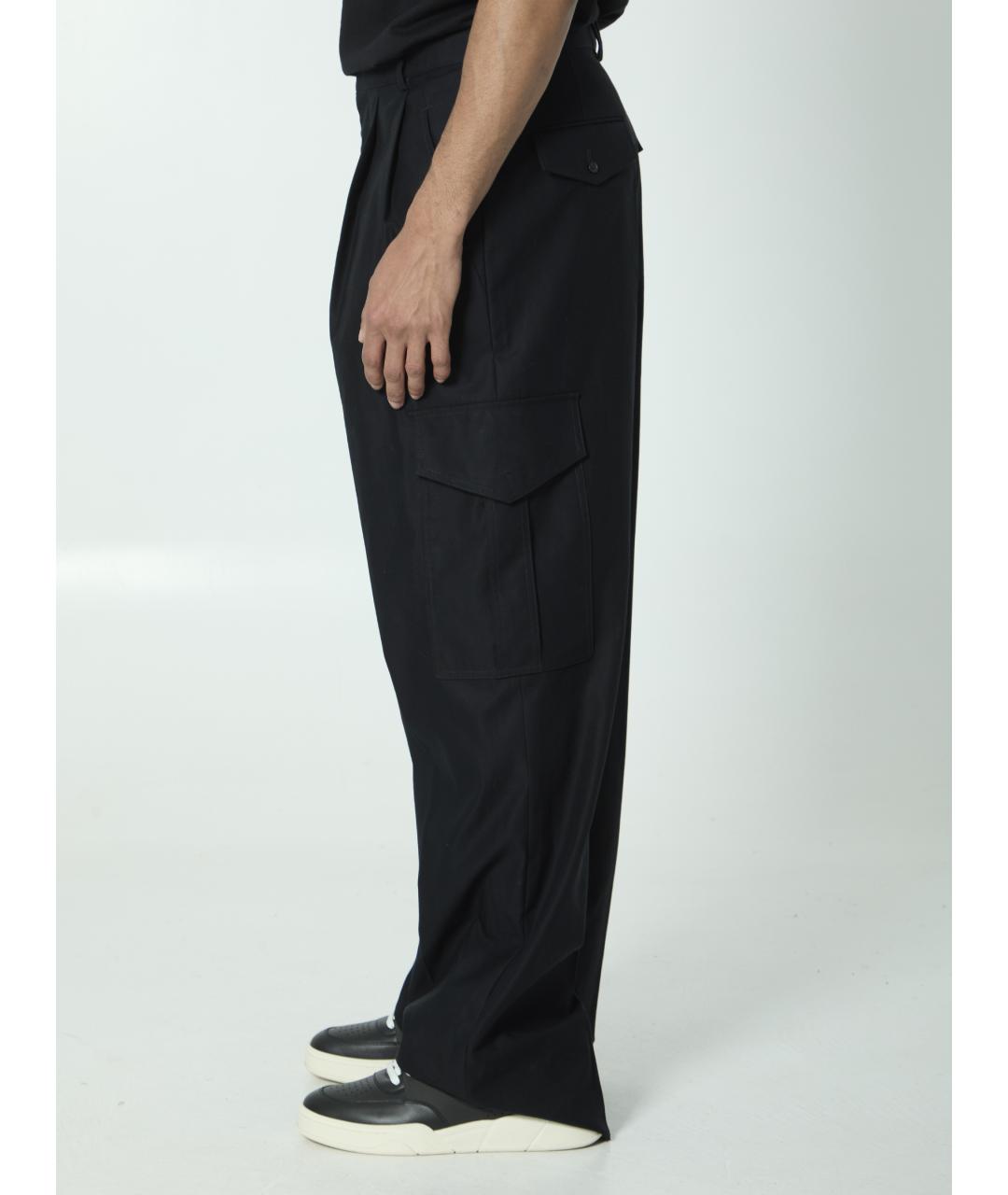 CELINE Черные хлопковые повседневные брюки, фото 3