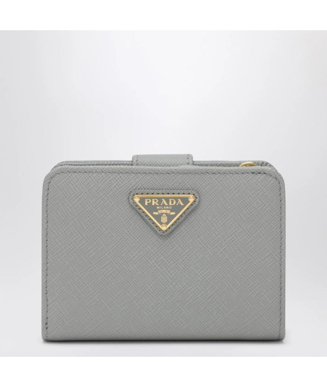 PRADA Серый кожаный кошелек, фото 3