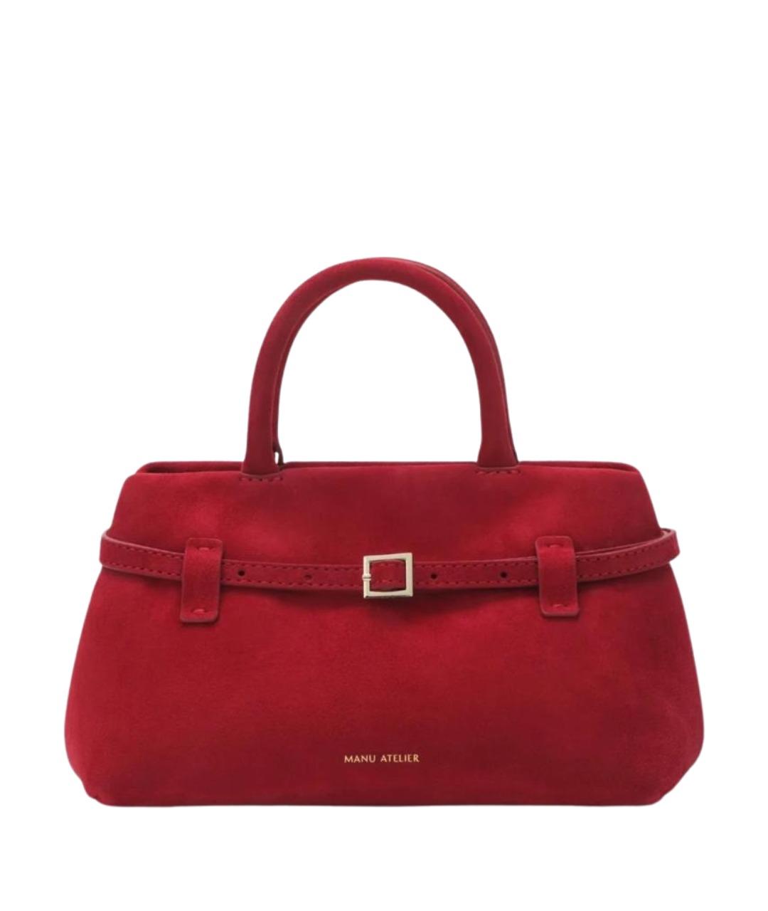 MANU ATELIER Красная замшевая сумка тоут, фото 1