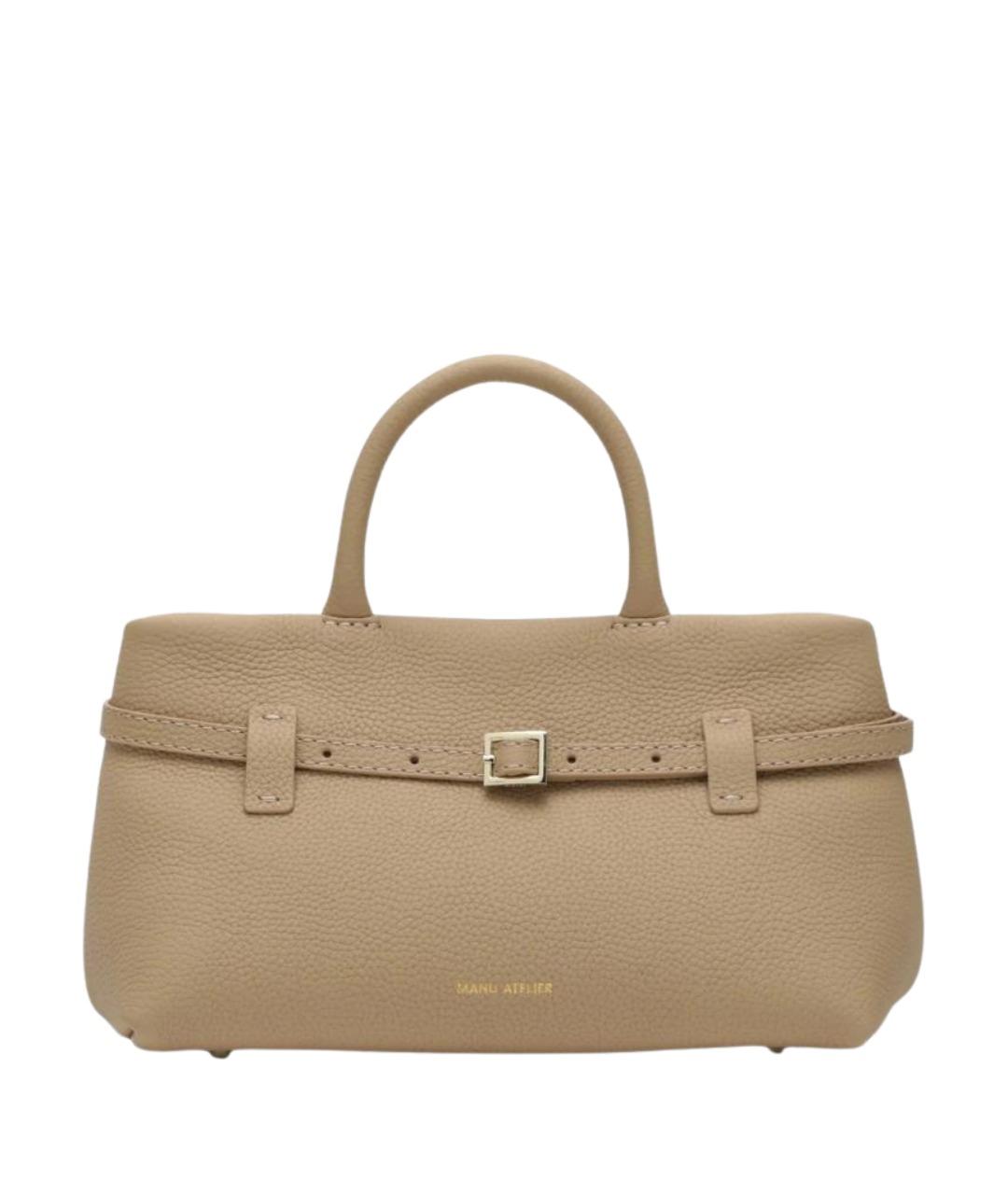 MANU ATELIER Бежевая кожаная сумка тоут, фото 1