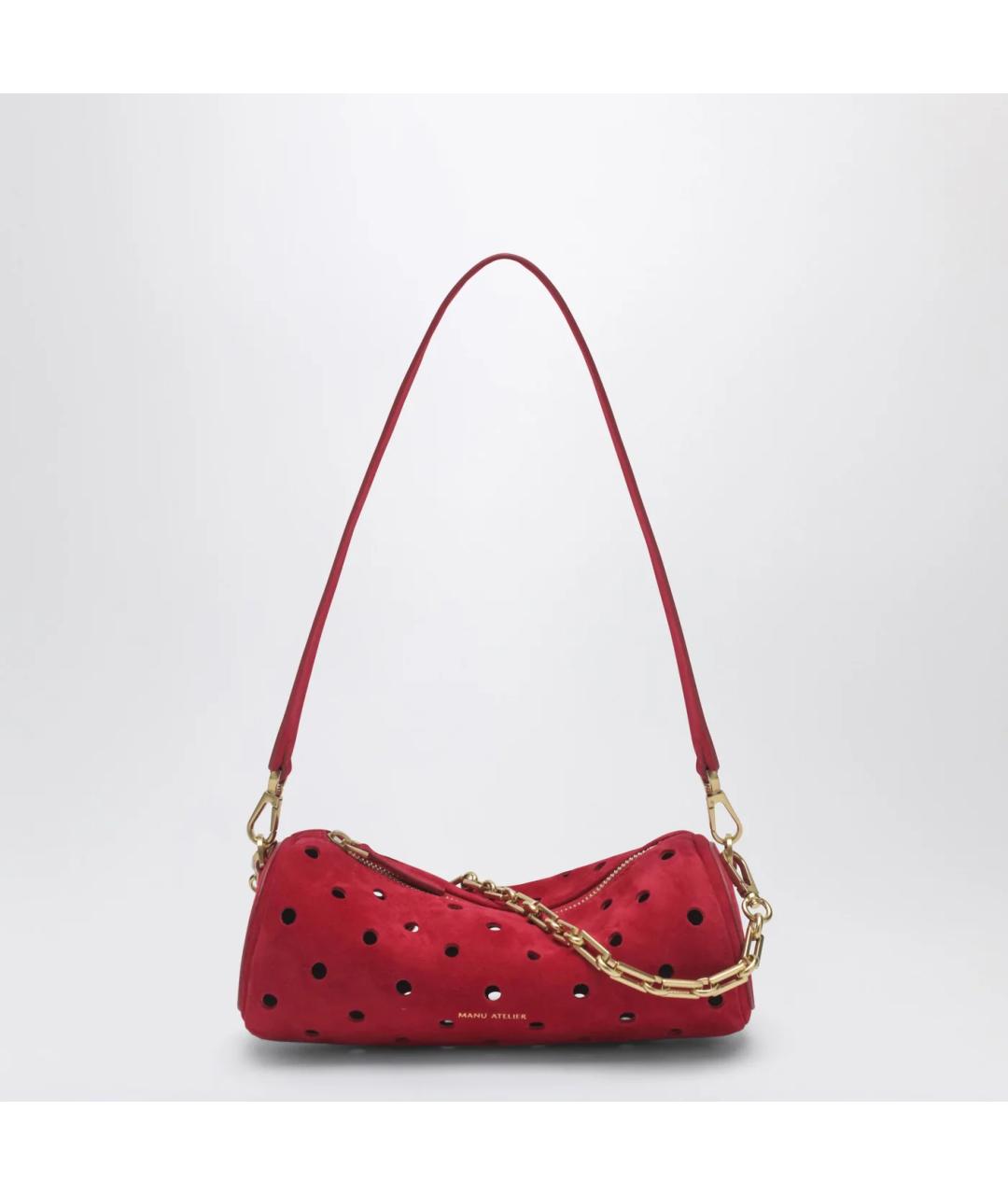 MANU ATELIER Красная замшевая сумка через плечо, фото 3