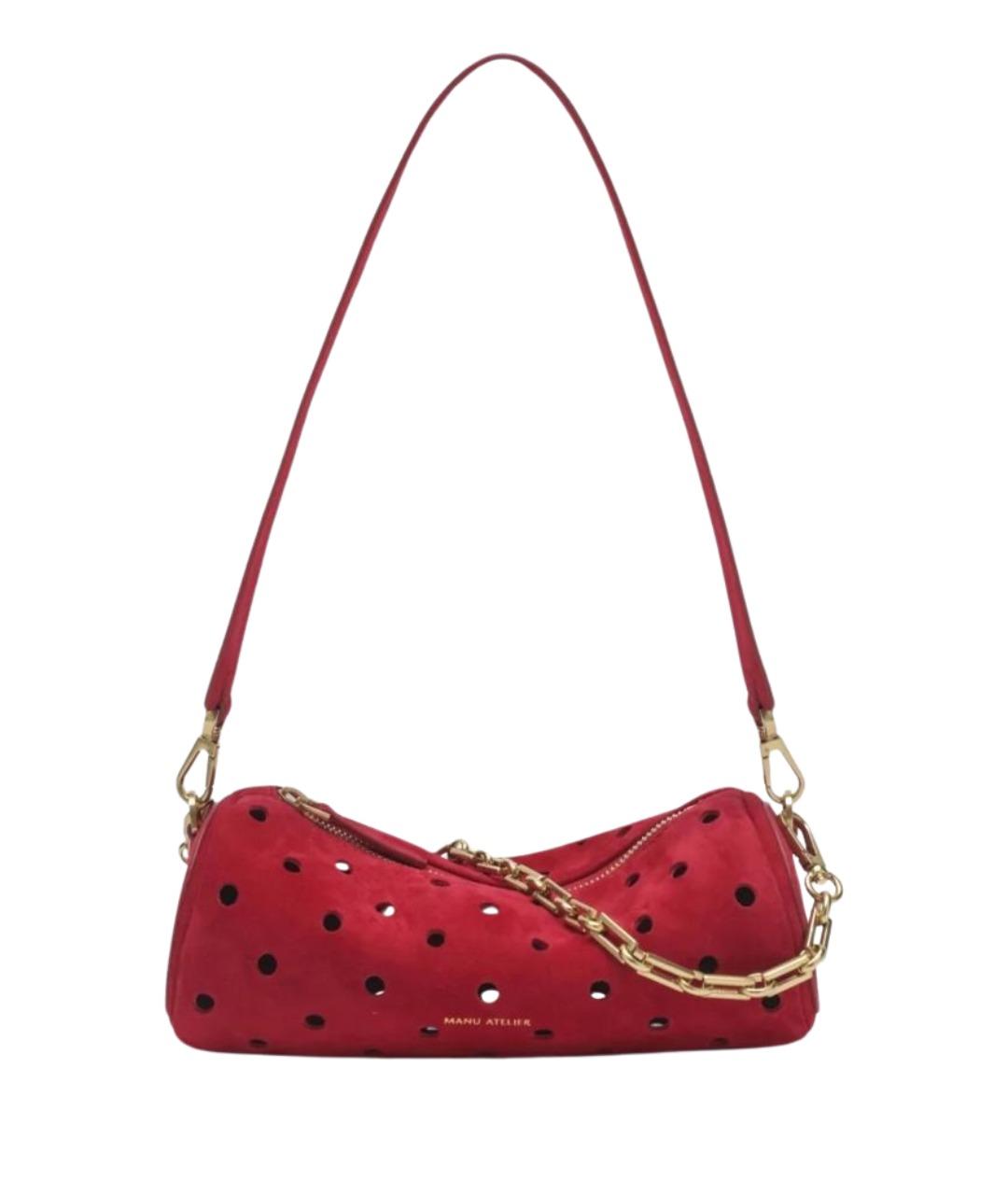 MANU ATELIER Красная замшевая сумка через плечо, фото 1