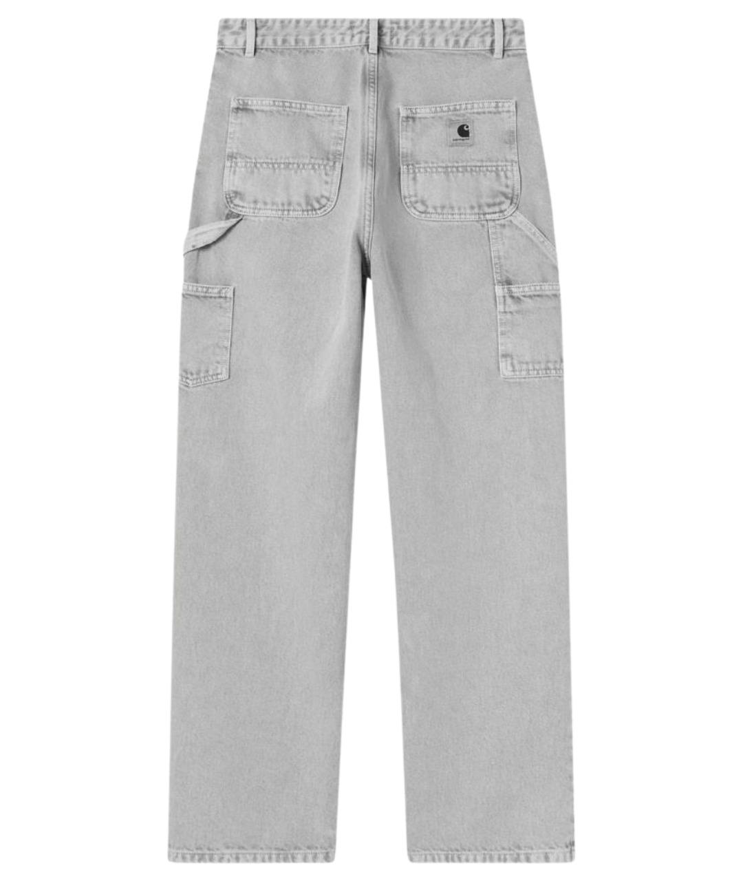 CARHARTT WIP Серые хлопковые прямые брюки, фото 2
