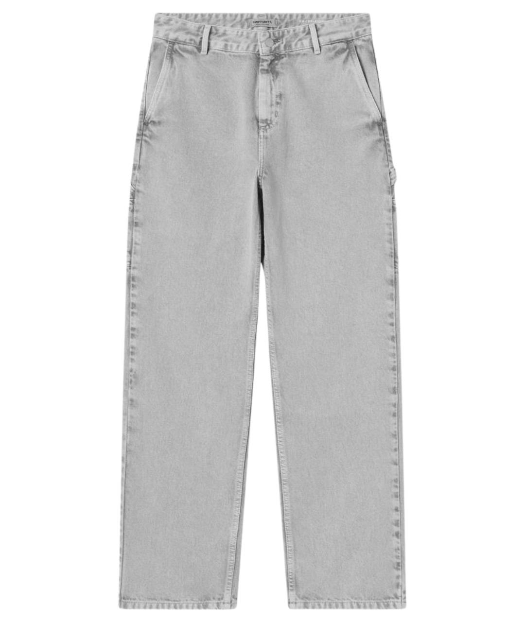 CARHARTT WIP Серые хлопковые прямые брюки, фото 1