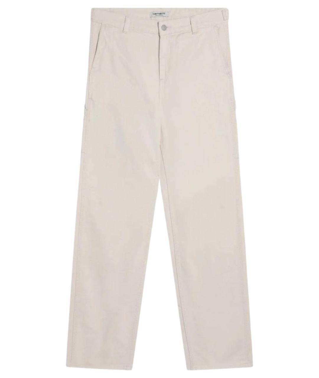 CARHARTT WIP Бежевые хлопковые прямые брюки, фото 1