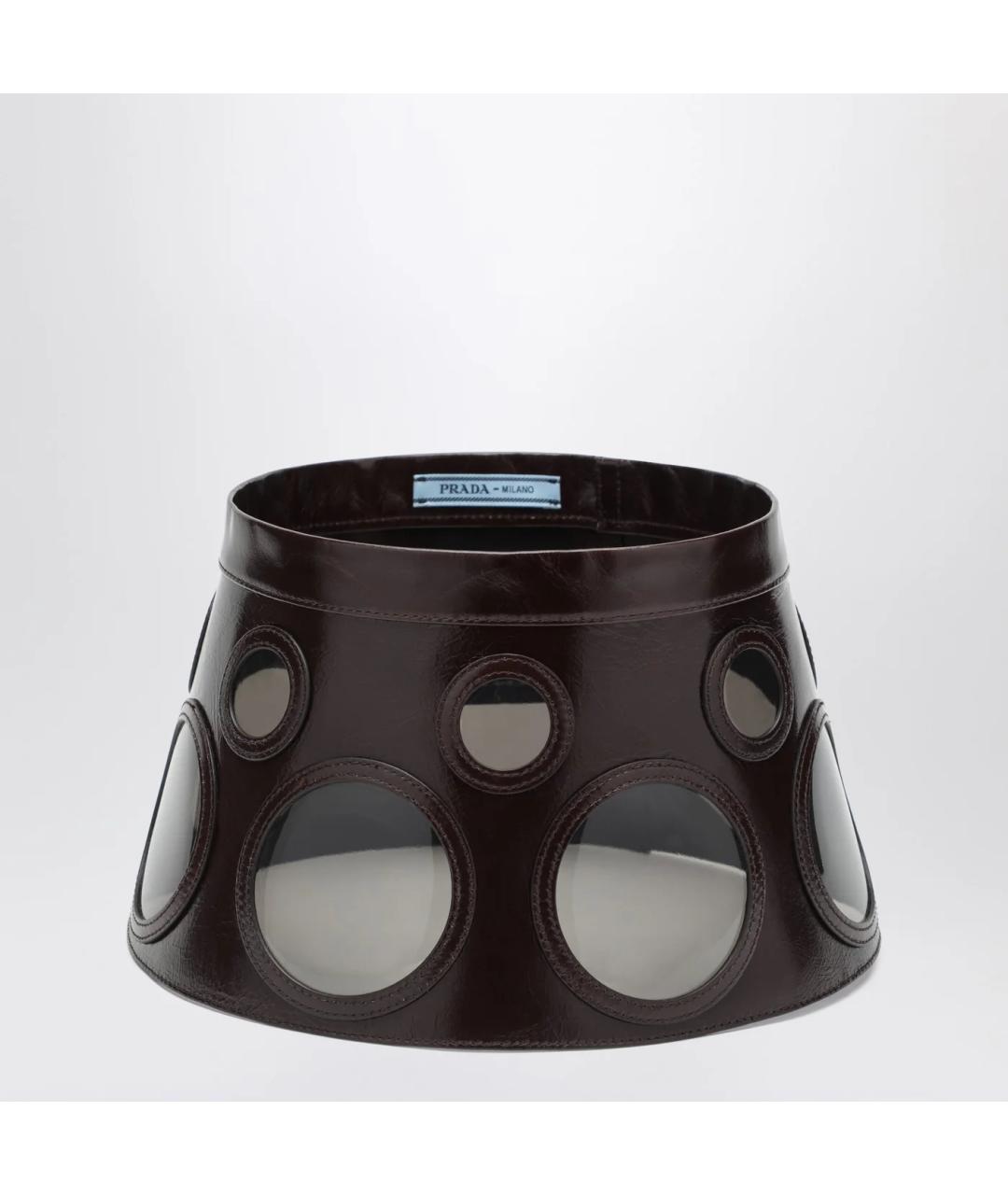 PRADA Коричневая кожаная панама, фото 3