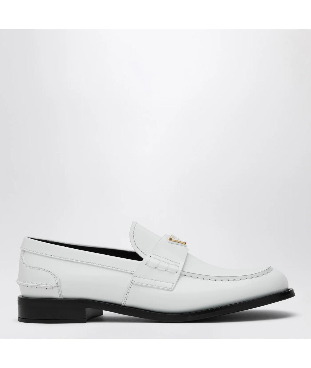 PRADA Белые кожаные лоферы, фото 3