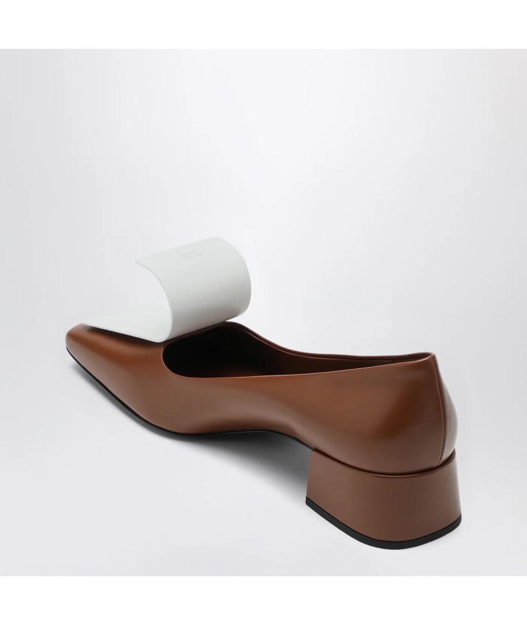 PRADA Коричневые кожаные туфли, фото 2