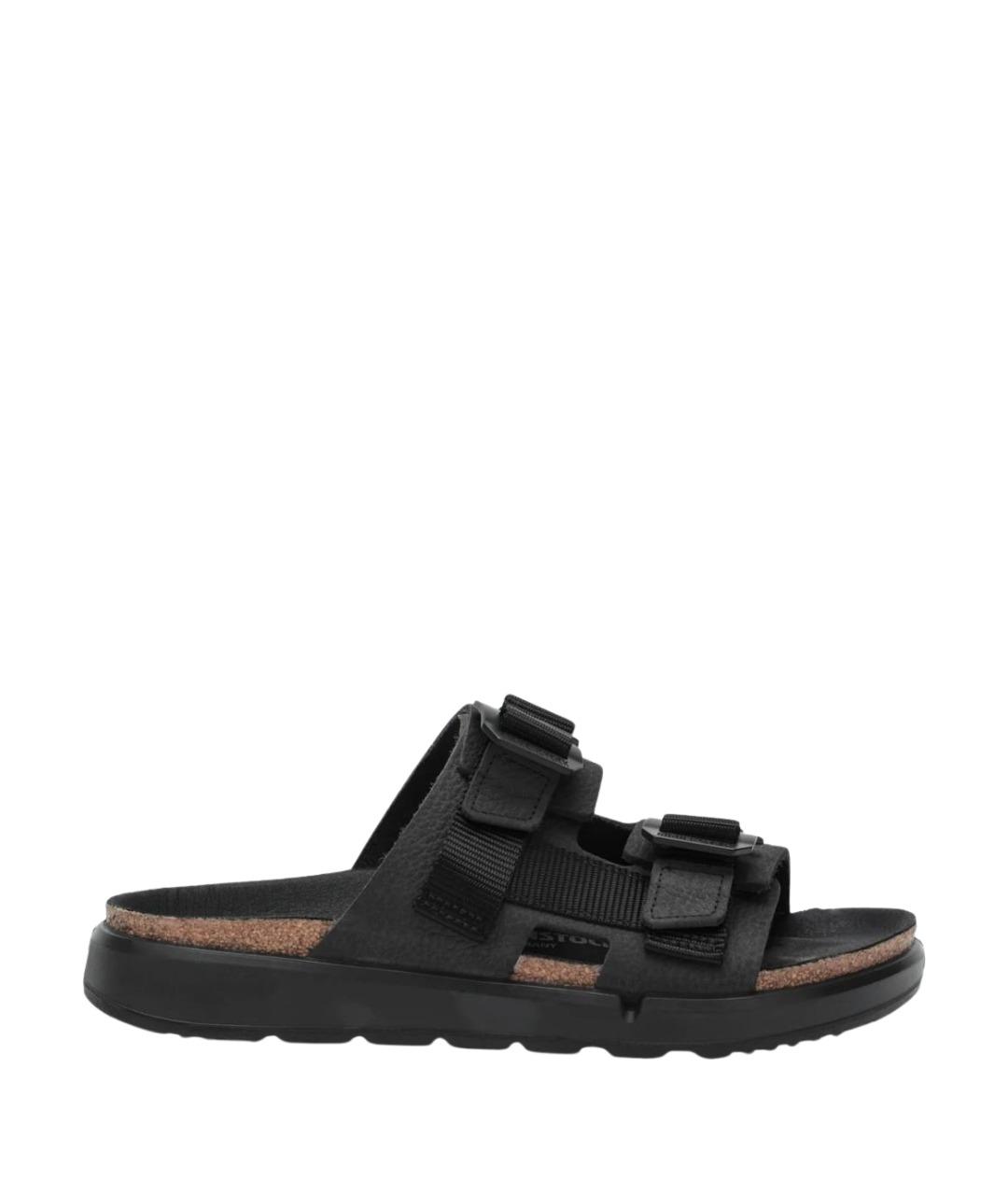 BIRKENSTOCK Черные кожаные мюли, фото 1