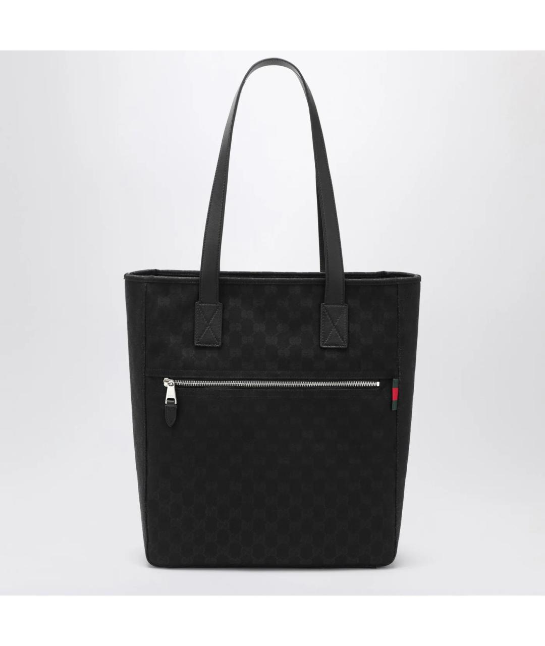 GUCCI Черная тканевая сумка тоут, фото 3