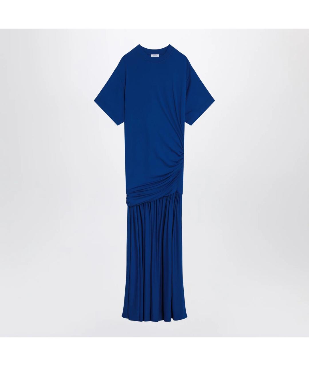 FERRAGAMO Синее вискозное повседневное платье, фото 3