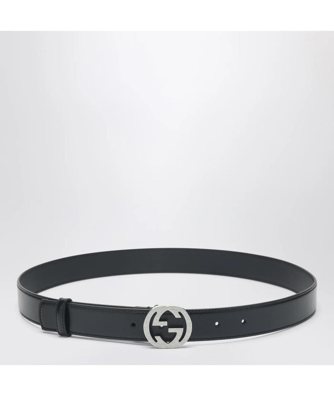 GUCCI Черный кожаный ремень, фото 3