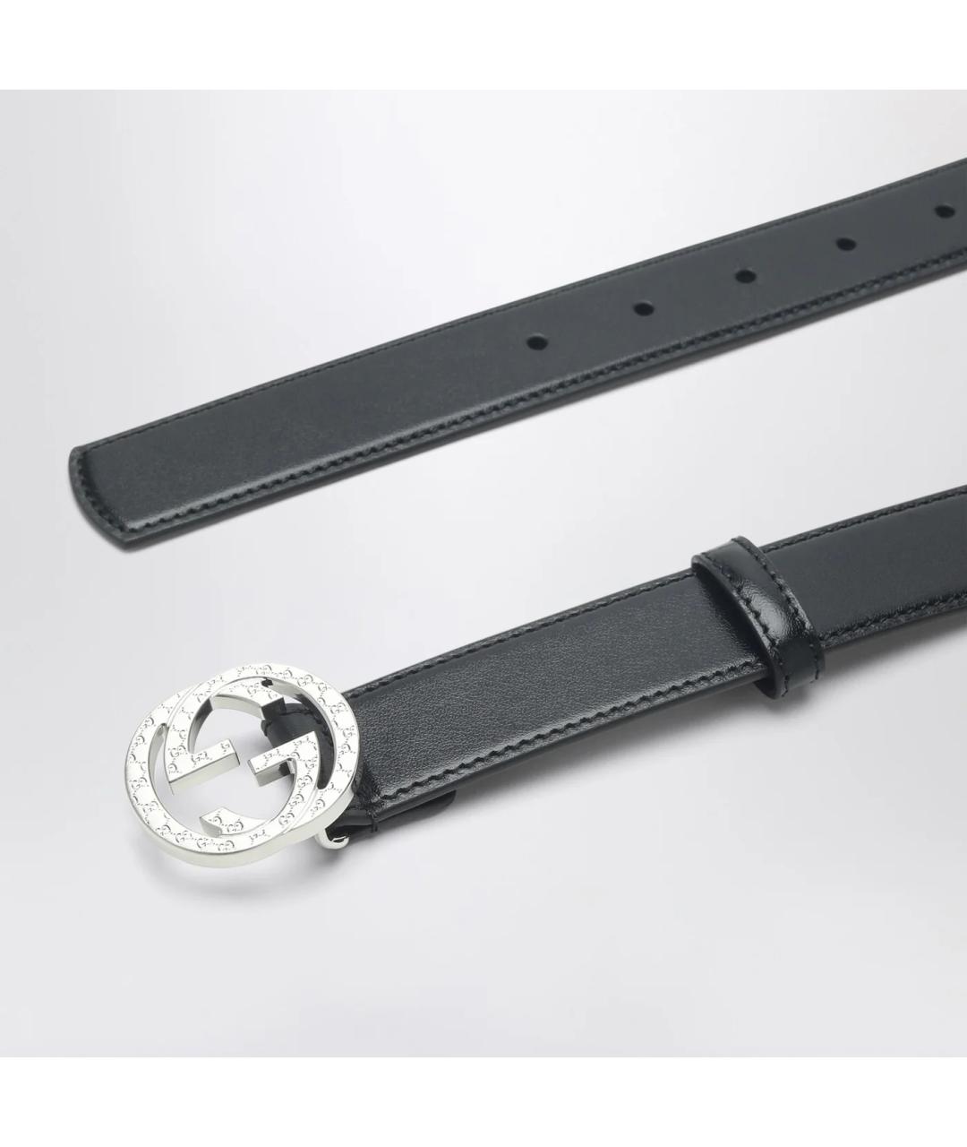 GUCCI Черный кожаный ремень, фото 2