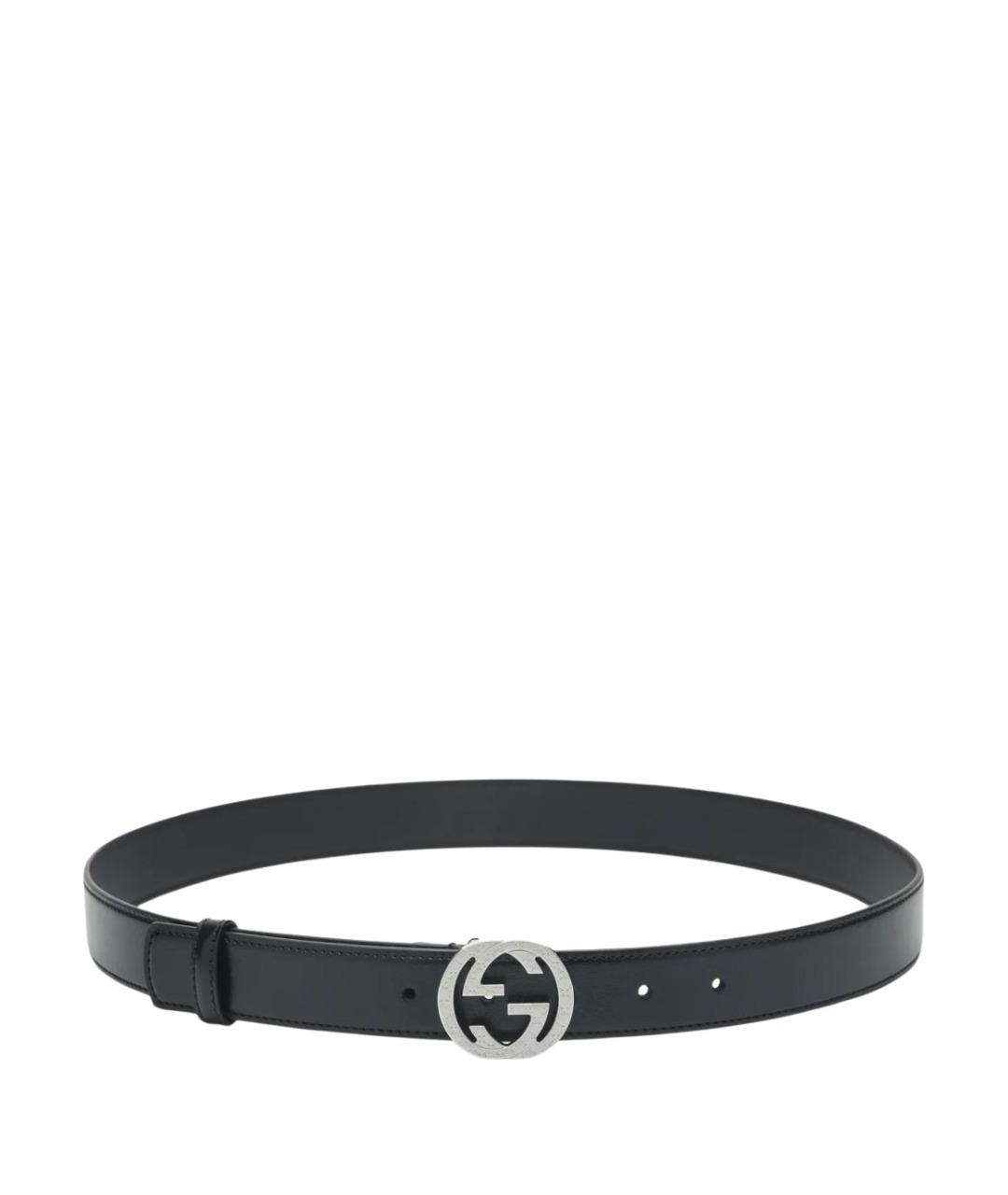 GUCCI Черный кожаный ремень, фото 1