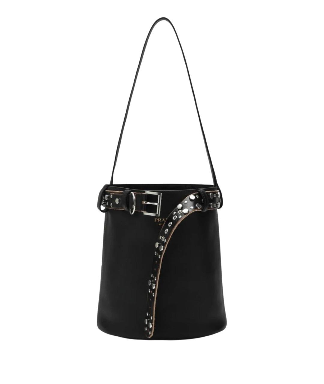 PRADA Черная кожаная сумка через плечо, фото 1