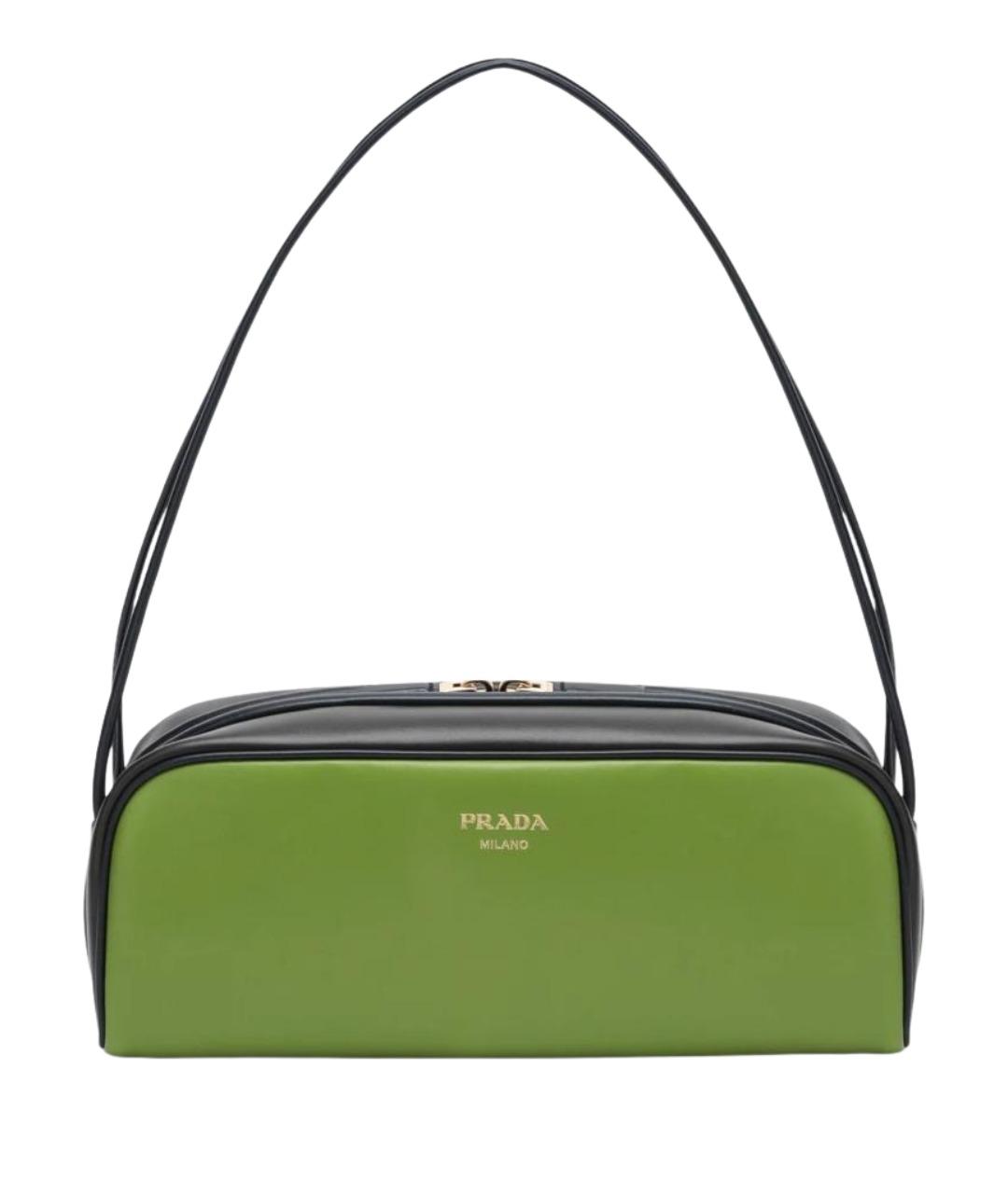 PRADA Зеленая кожаная сумка через плечо, фото 1