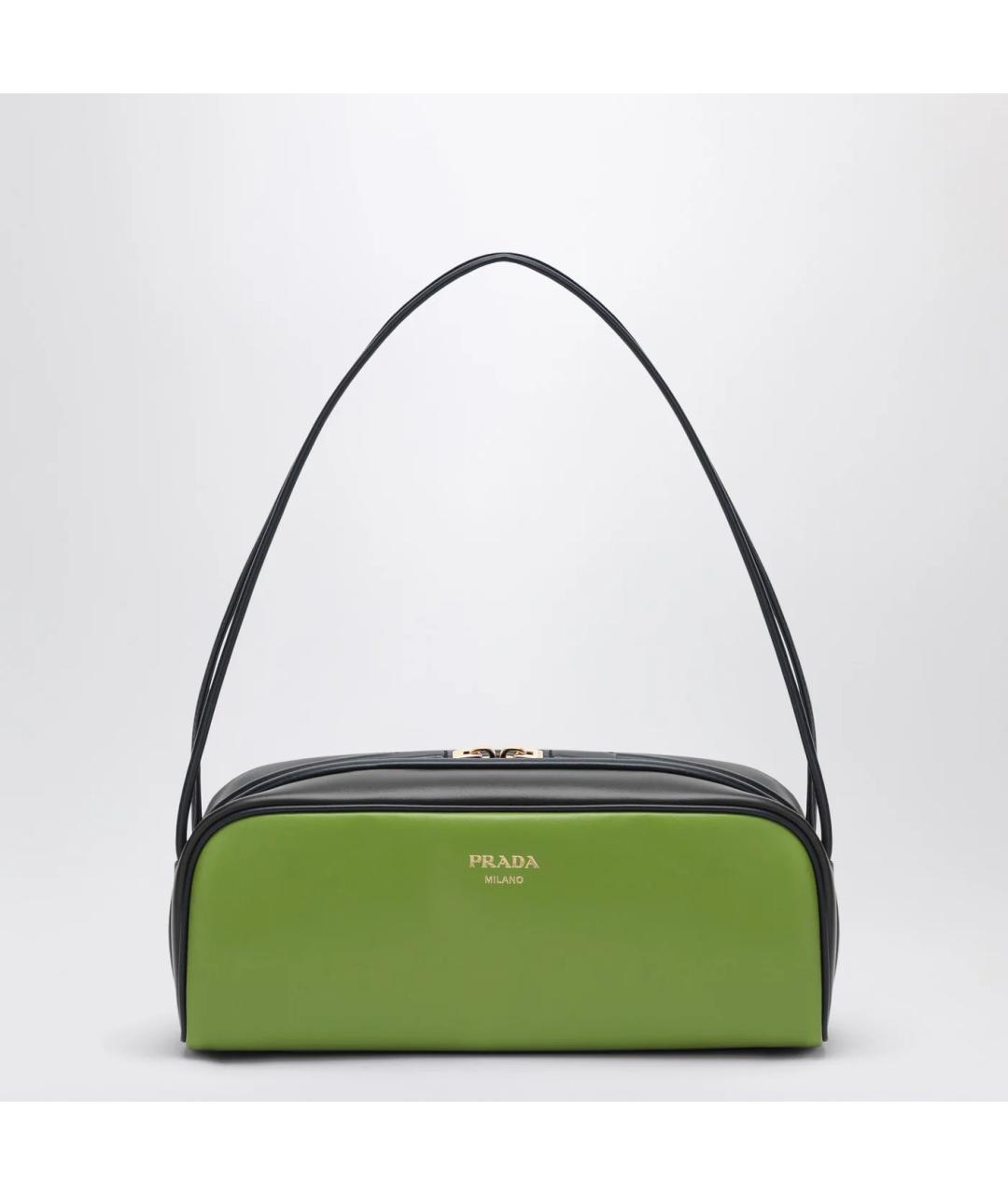 PRADA Зеленая кожаная сумка через плечо, фото 3