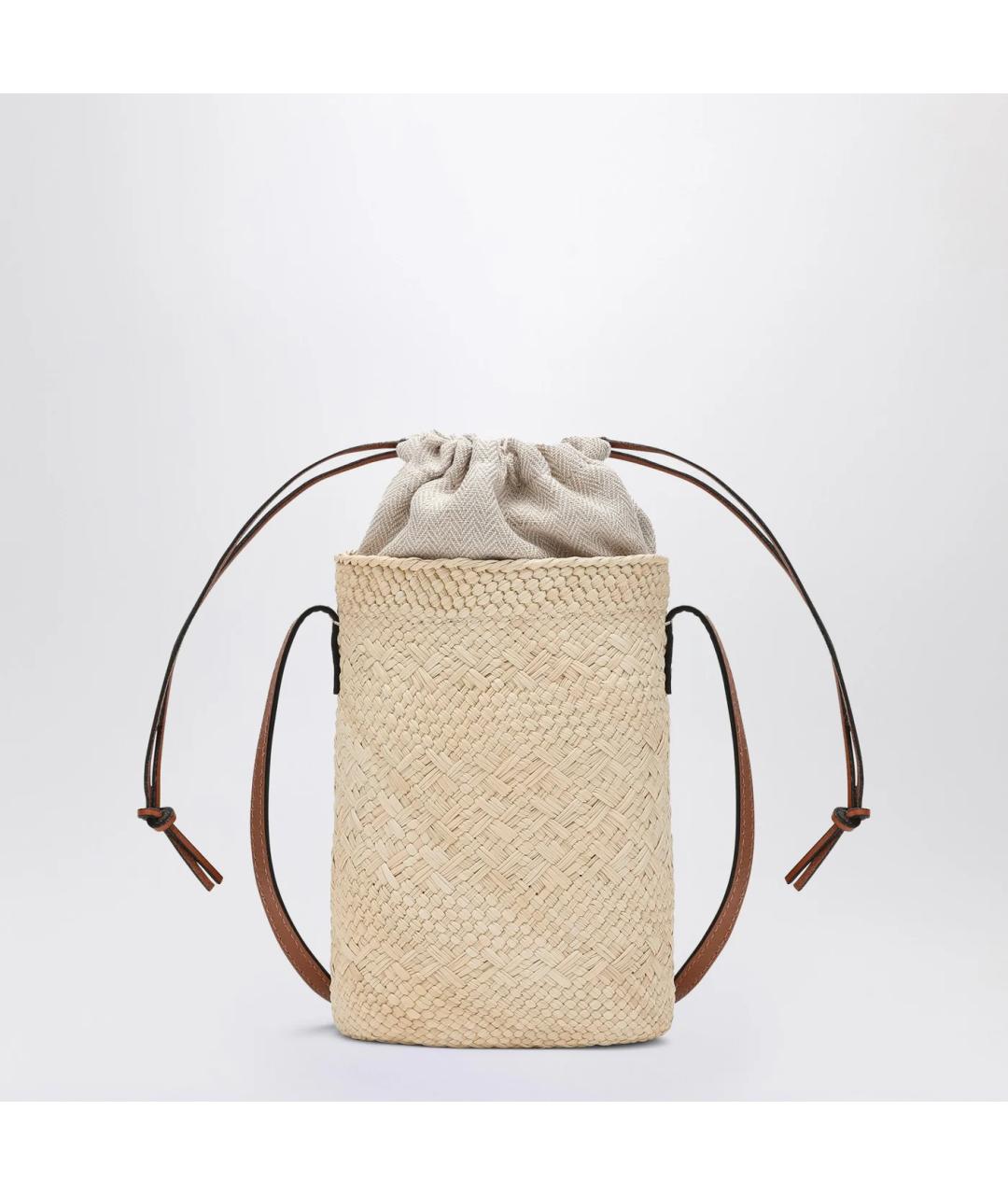 LOEWE Бежевая пелетеная сумка через плечо, фото 2