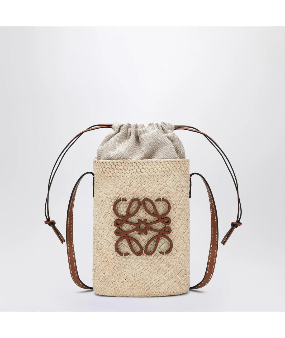 LOEWE Бежевая пелетеная сумка через плечо, фото 3