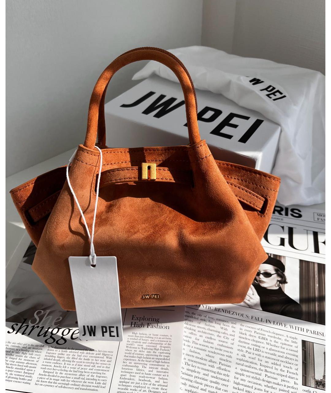 JW PEI Коричневая сумка тоут из искусственной кожи, фото 2