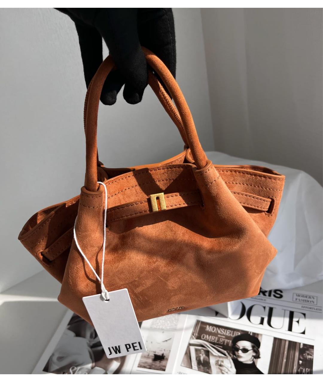 JW PEI Коричневая сумка тоут из искусственной кожи, фото 6