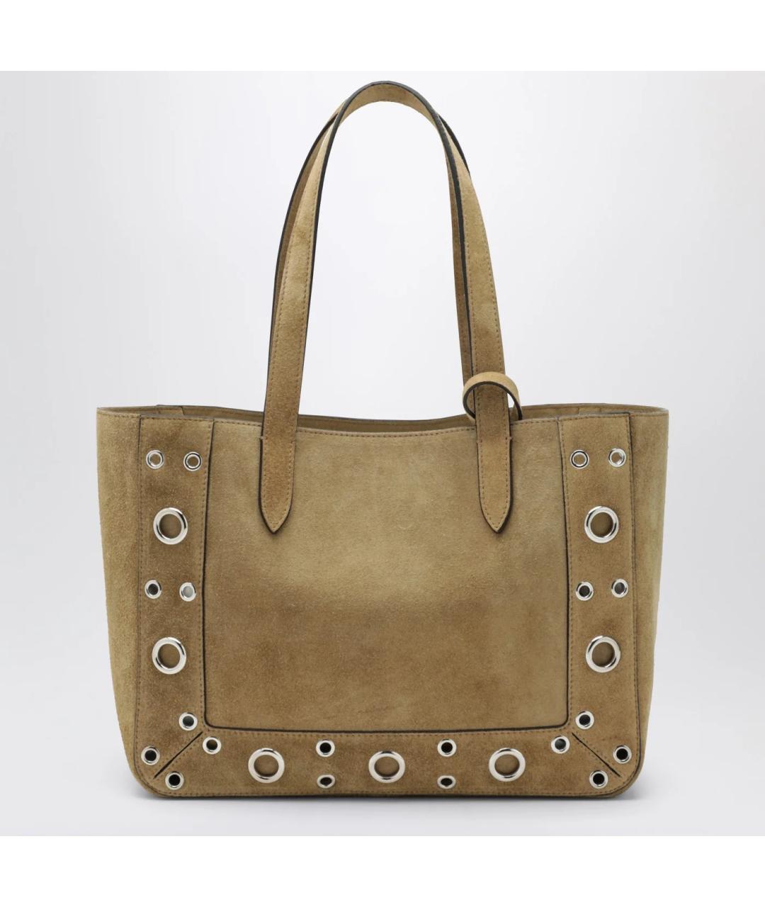 VALENTINO Бежевая замшевая сумка тоут, фото 2