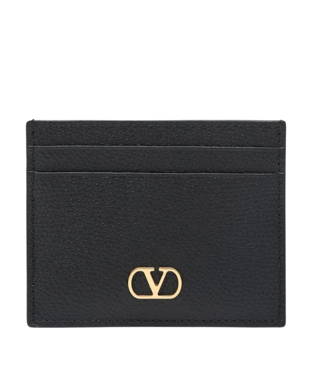VALENTINO Черный кожаный кардхолдер, фото 1