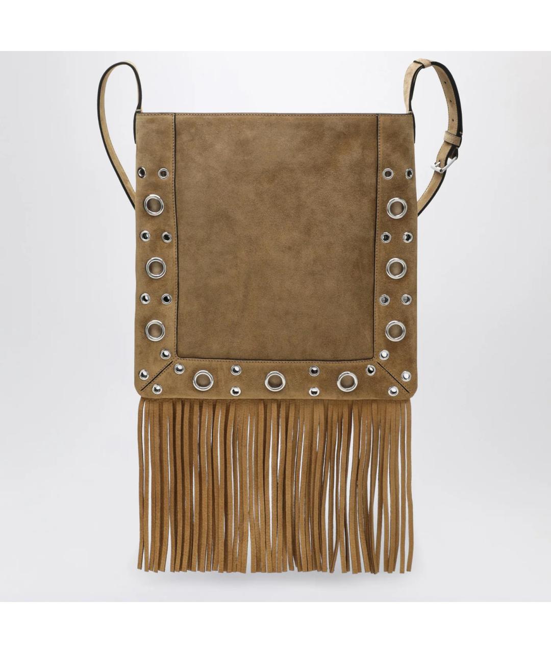 VALENTINO Бежевая замшевая сумка через плечо, фото 2