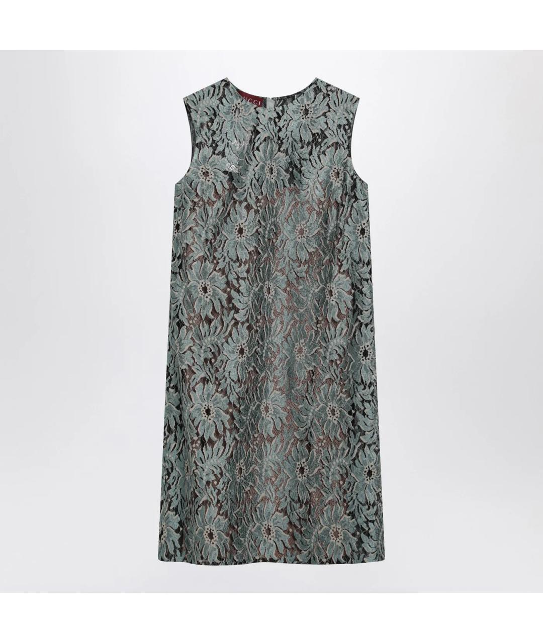 GUCCI Зеленые шелковое коктейльное платье, фото 3