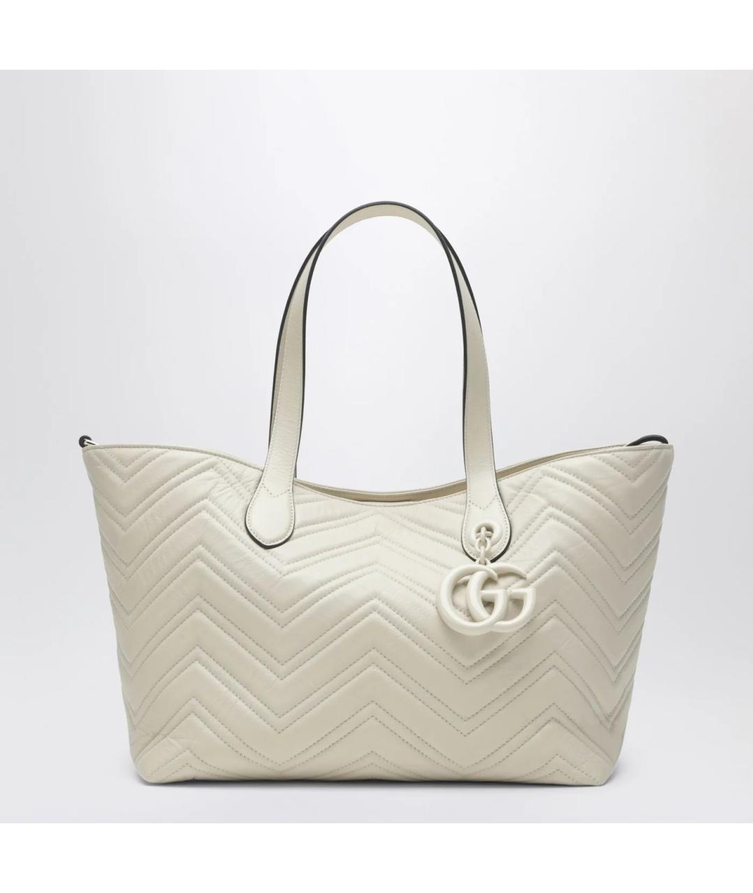 GUCCI Бежевая кожаная сумка тоут, фото 3