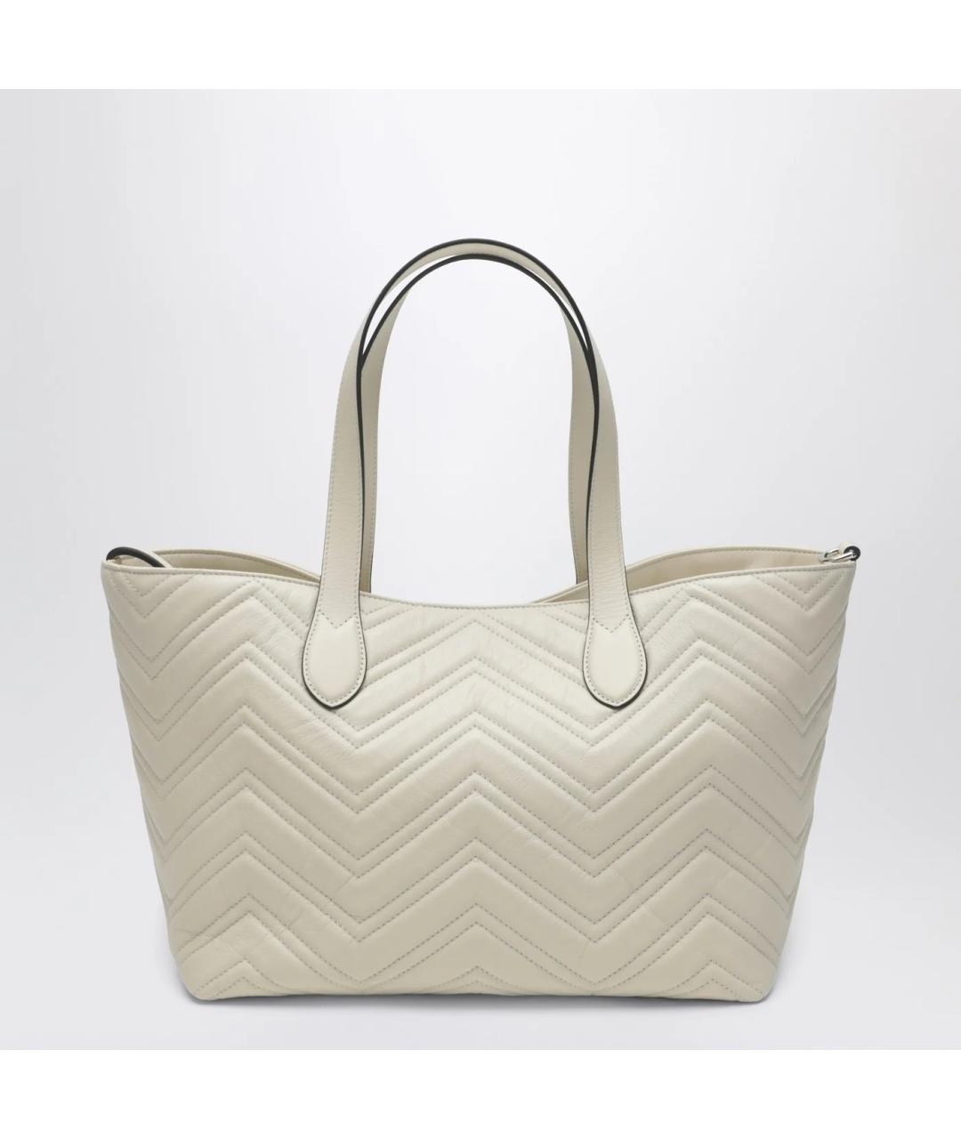 GUCCI Бежевая кожаная сумка тоут, фото 2