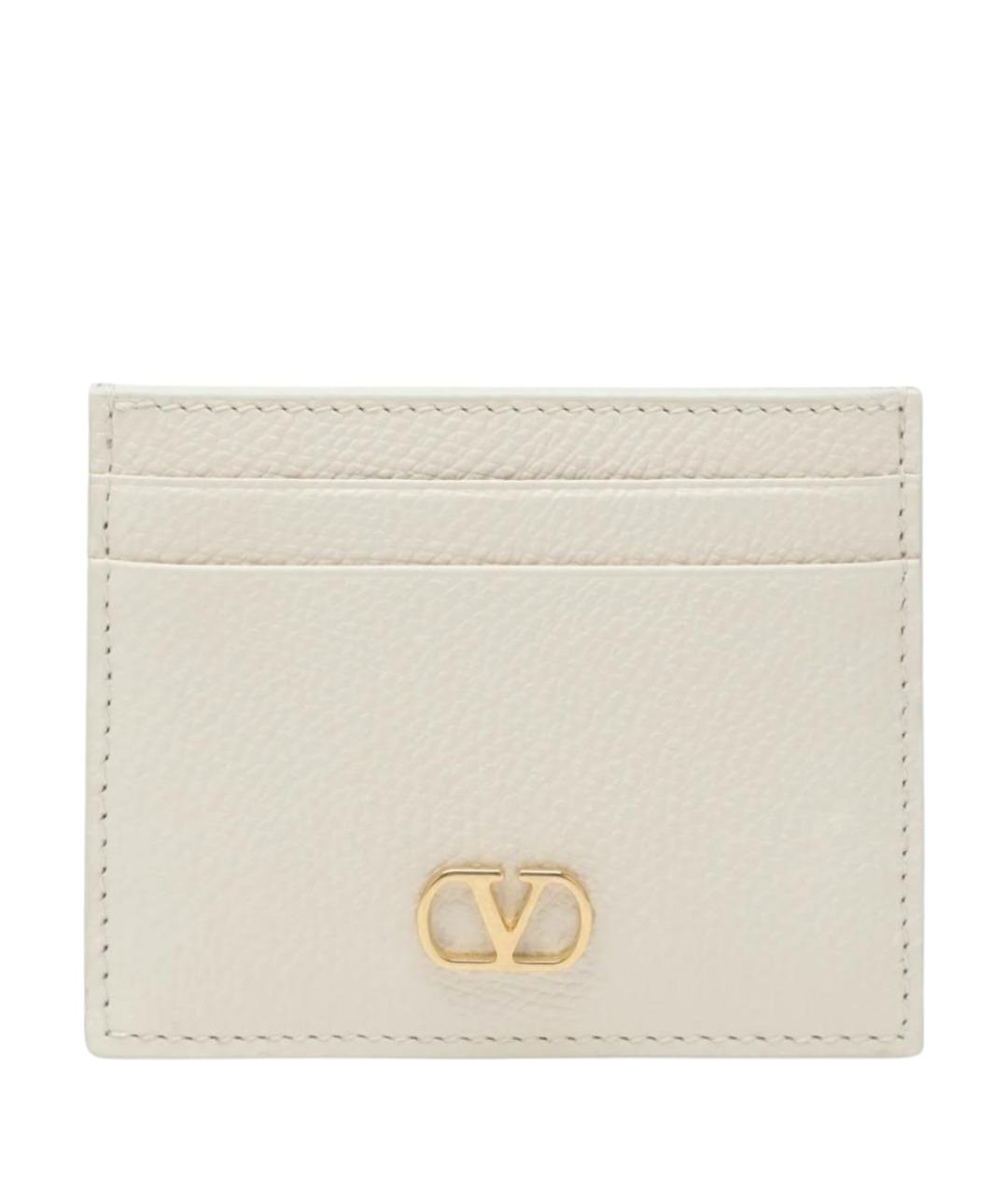 VALENTINO Белый кожаный кардхолдер, фото 1