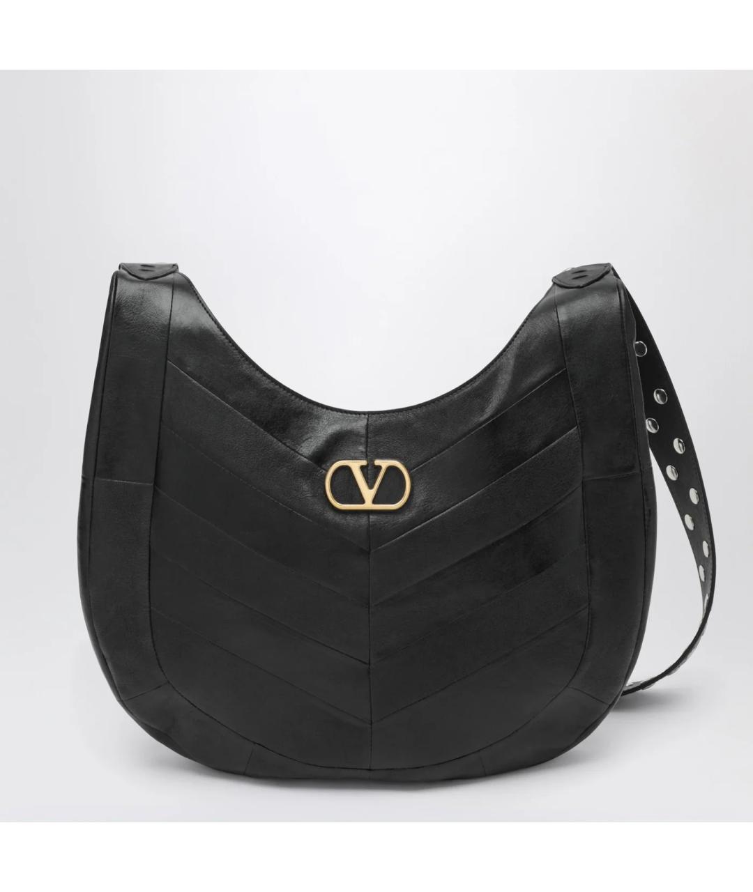 VALENTINO Черная кожаная сумка на плечо, фото 3