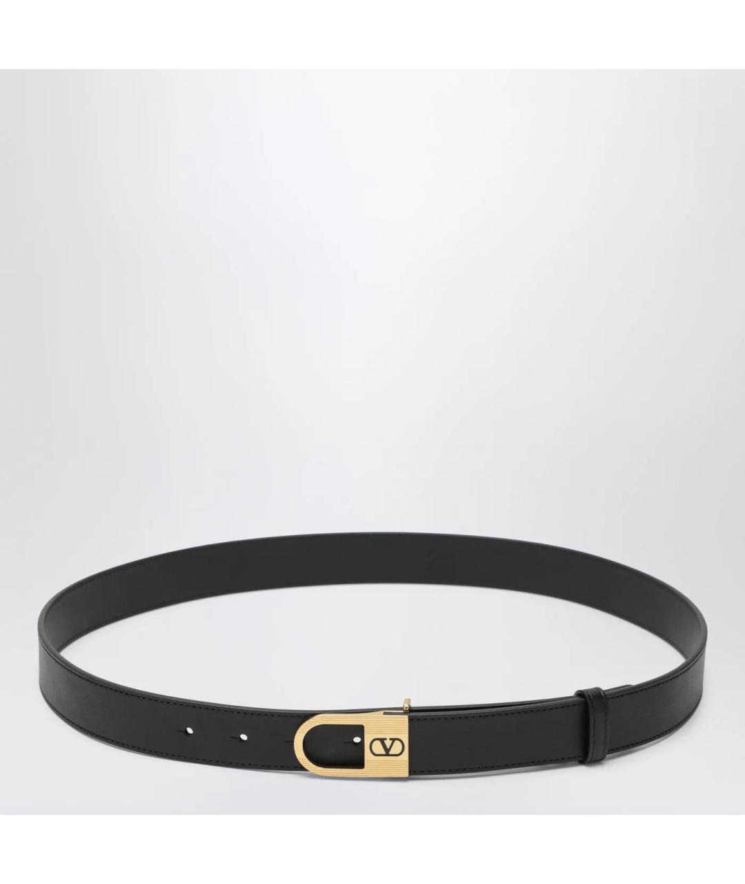 VALENTINO Черный кожаный ремень, фото 3