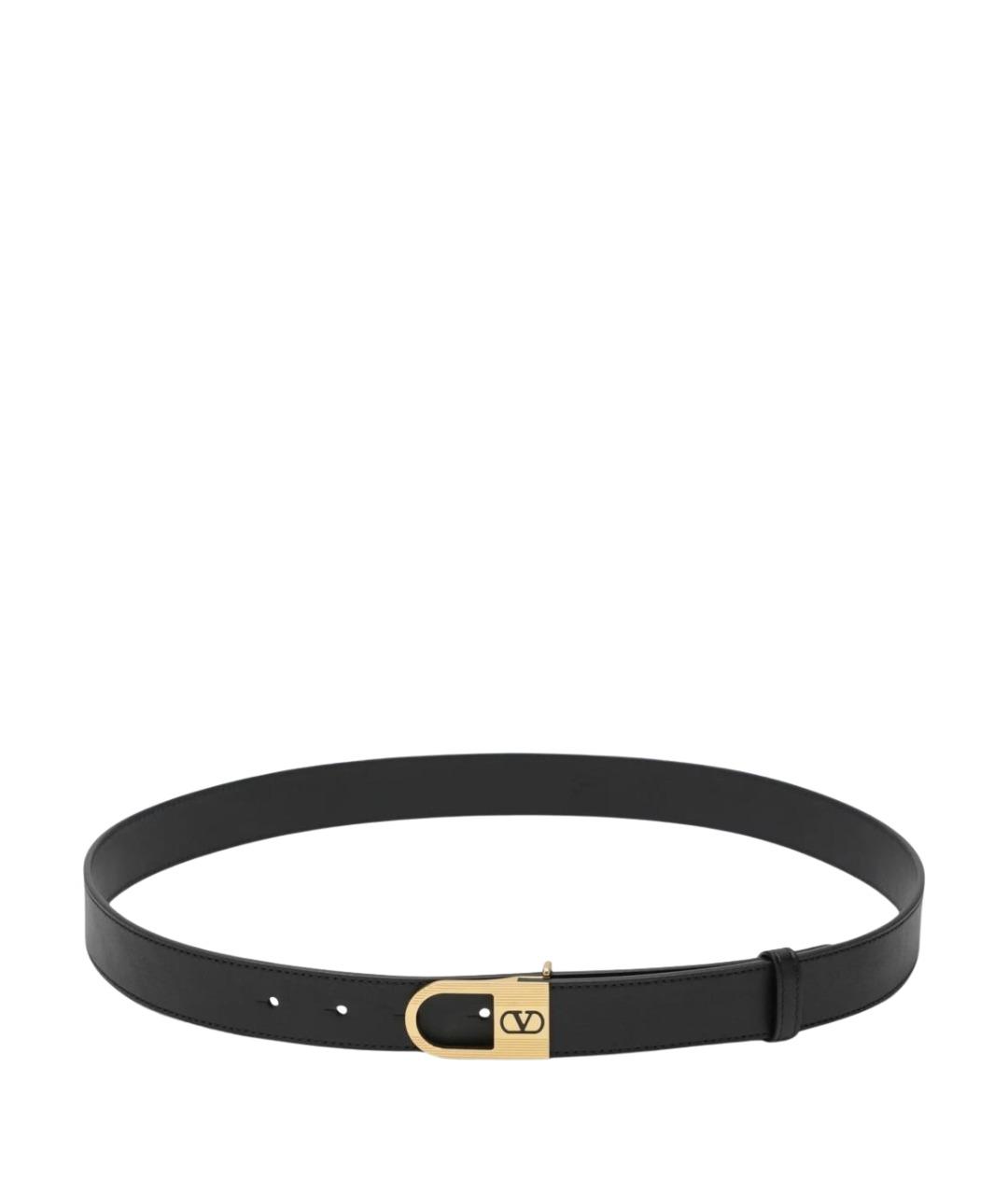 VALENTINO Черный кожаный ремень, фото 1