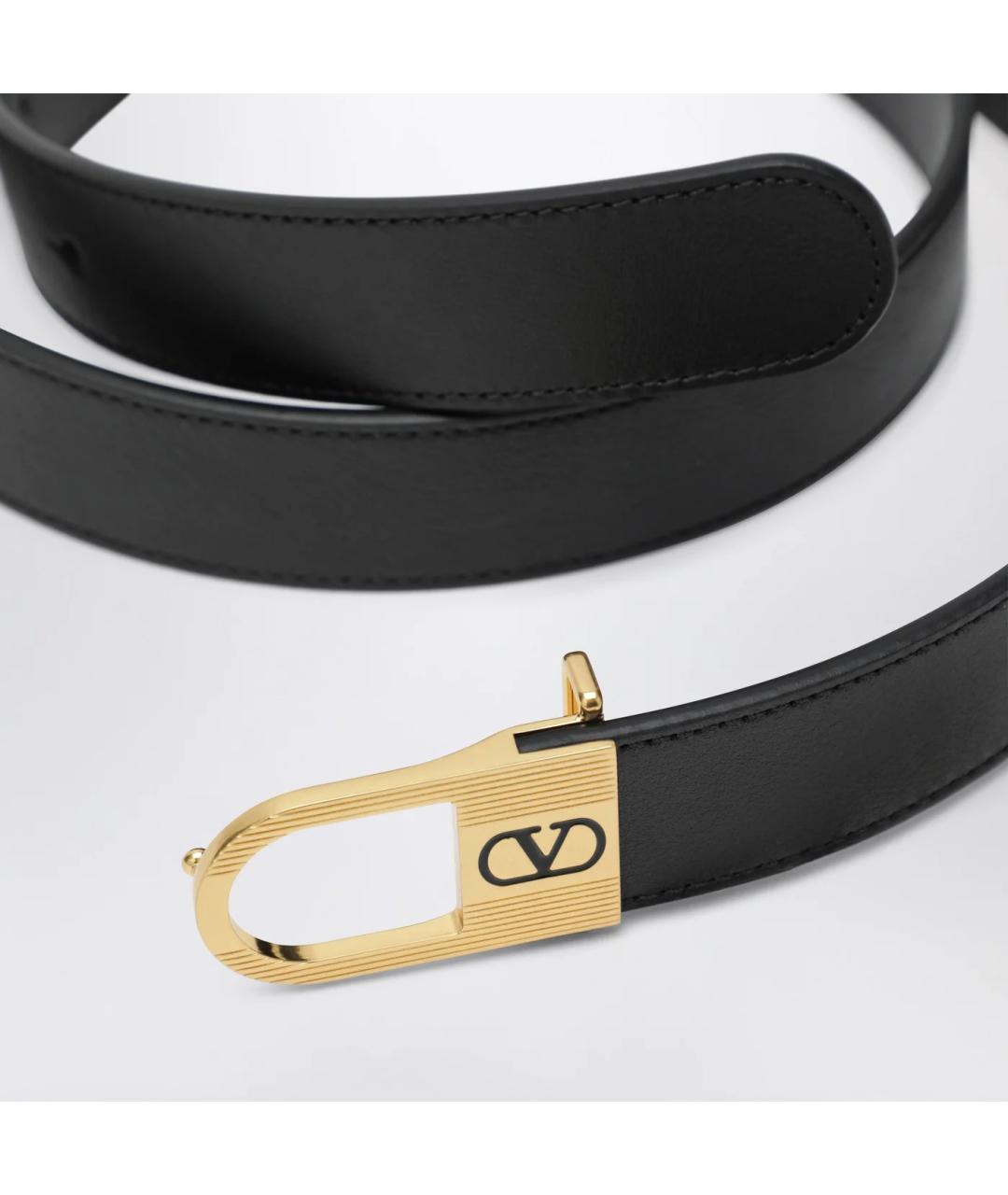 VALENTINO Черный кожаный ремень, фото 2