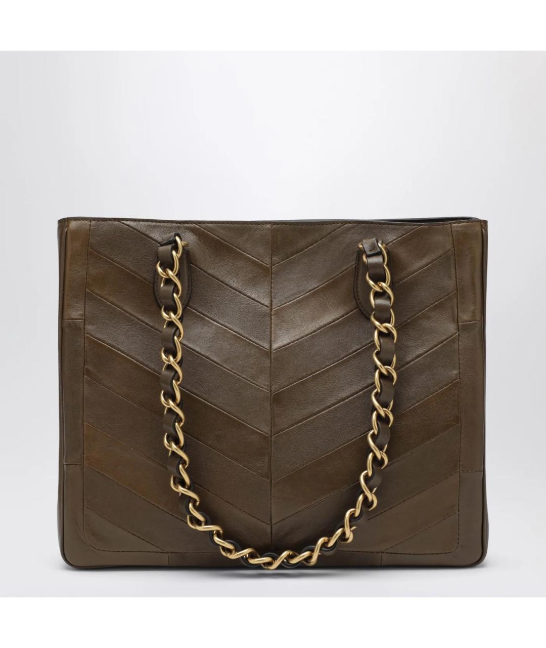 VALENTINO Зеленая кожаная сумка тоут, фото 2