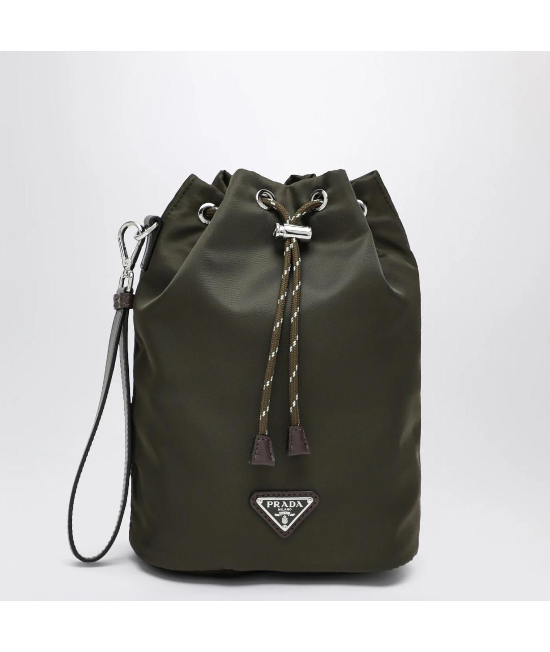 PRADA Зеленая синтетическая барсетка, фото 3