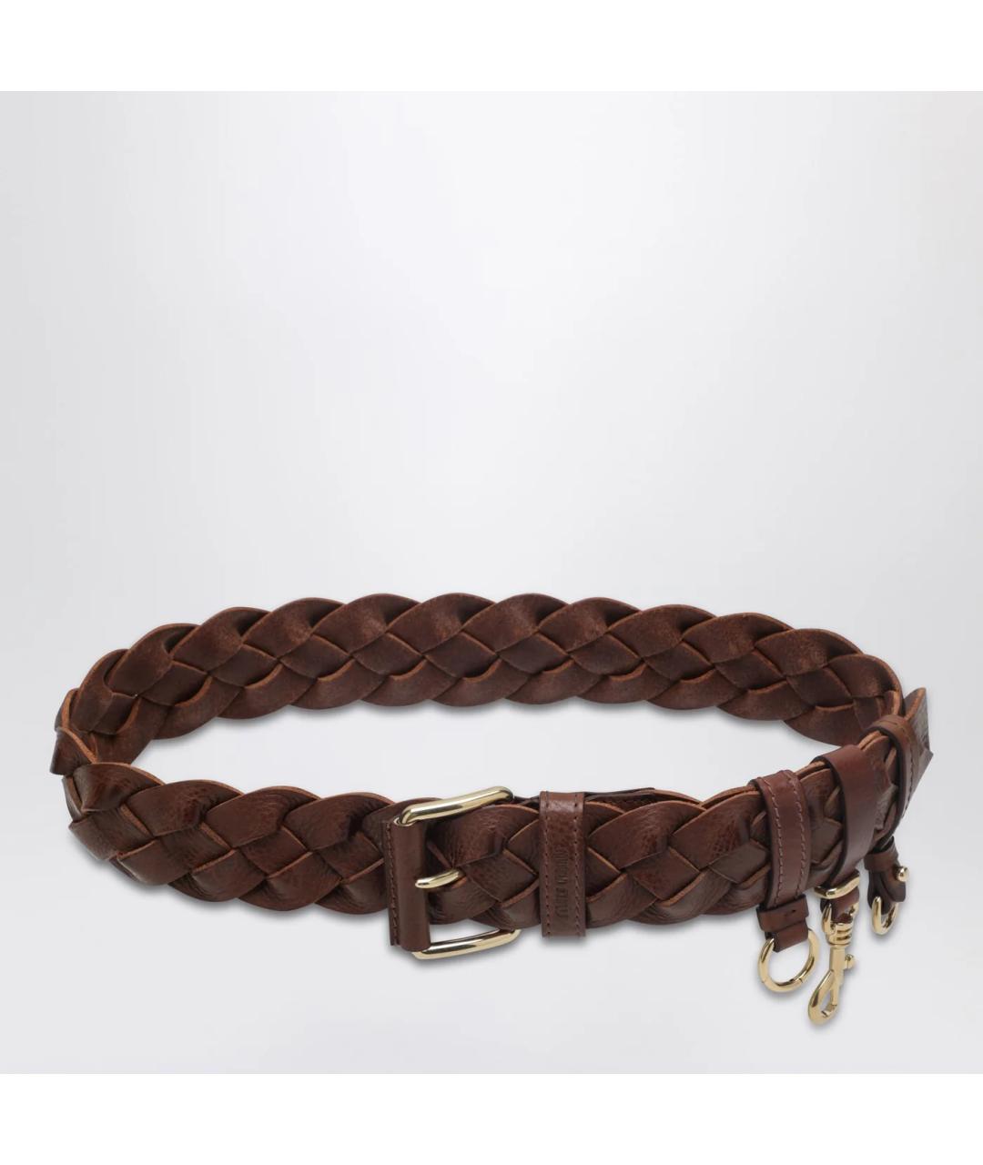 MIU MIU Коричневый кожаный ремень, фото 3