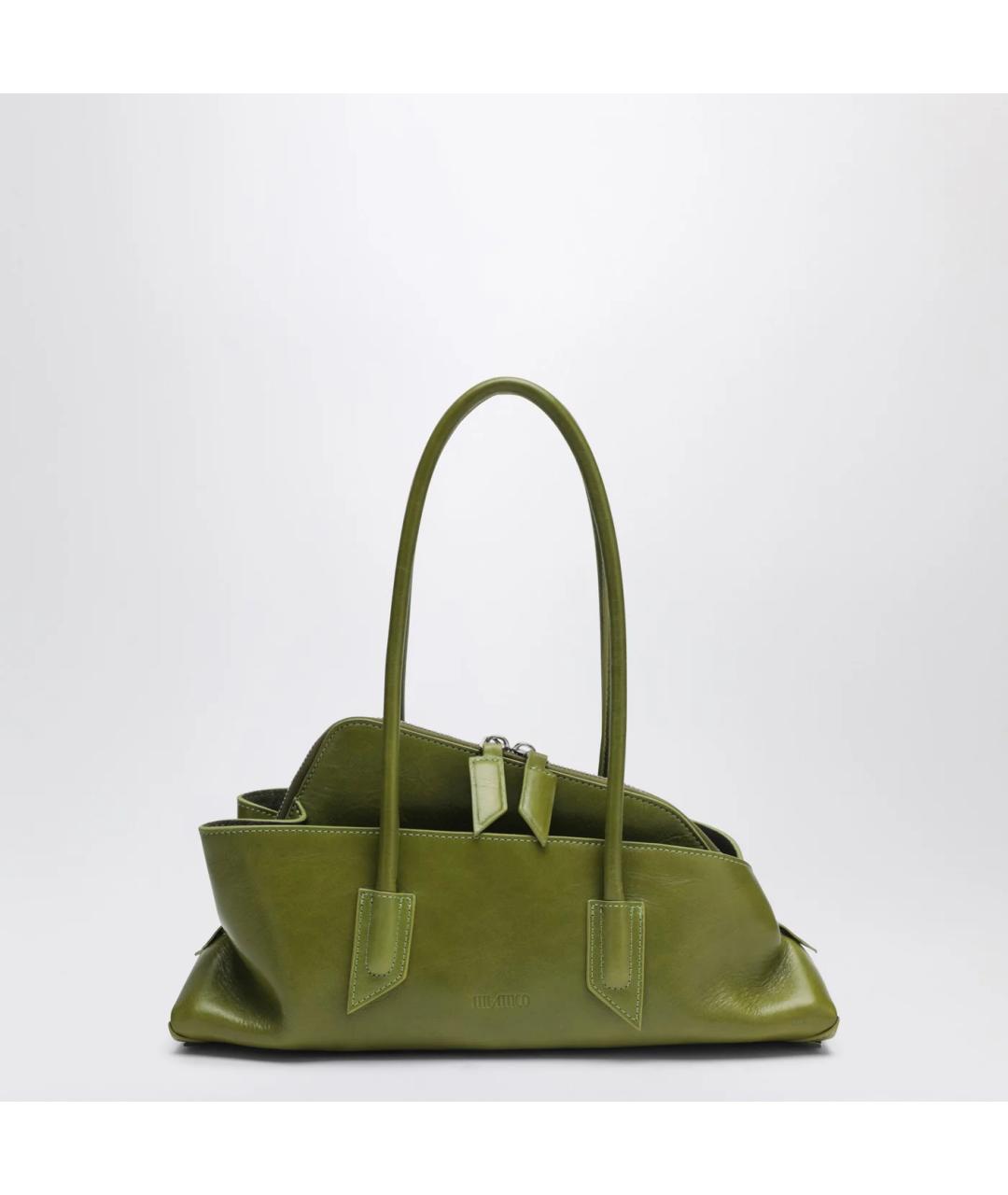 THE ATTICO Зеленая кожаная сумка через плечо, фото 3
