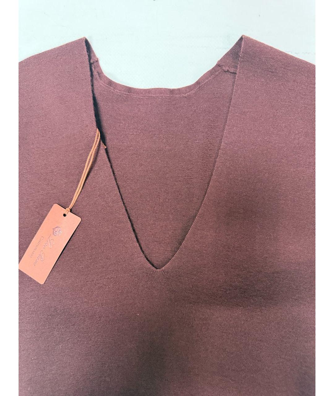 LORO PIANA Бордовый кашемировый джемпер / свитер, фото 2