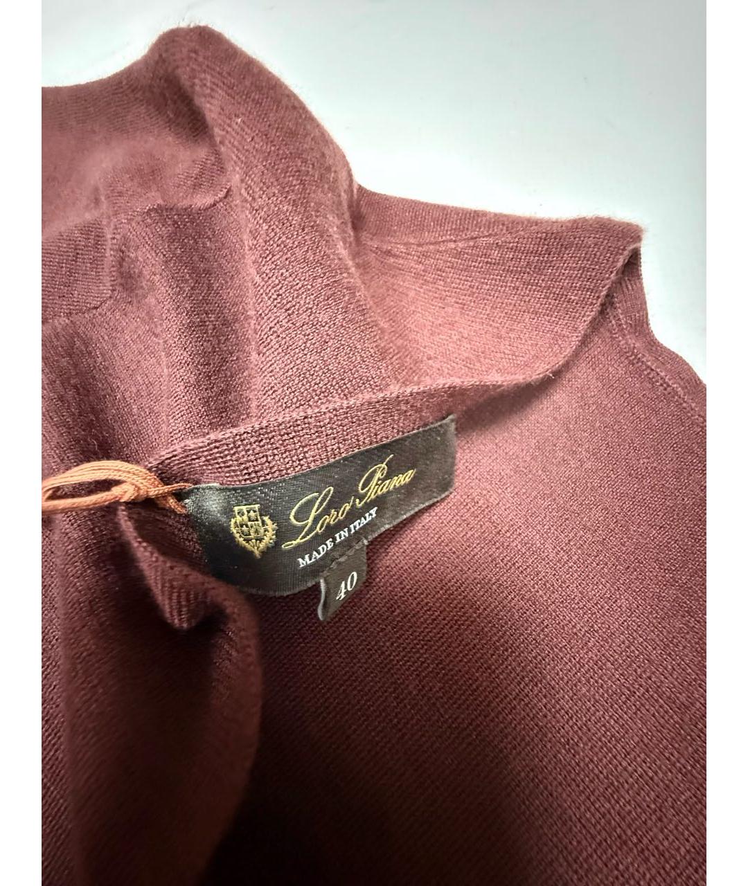 LORO PIANA Бордовый кашемировый джемпер / свитер, фото 3