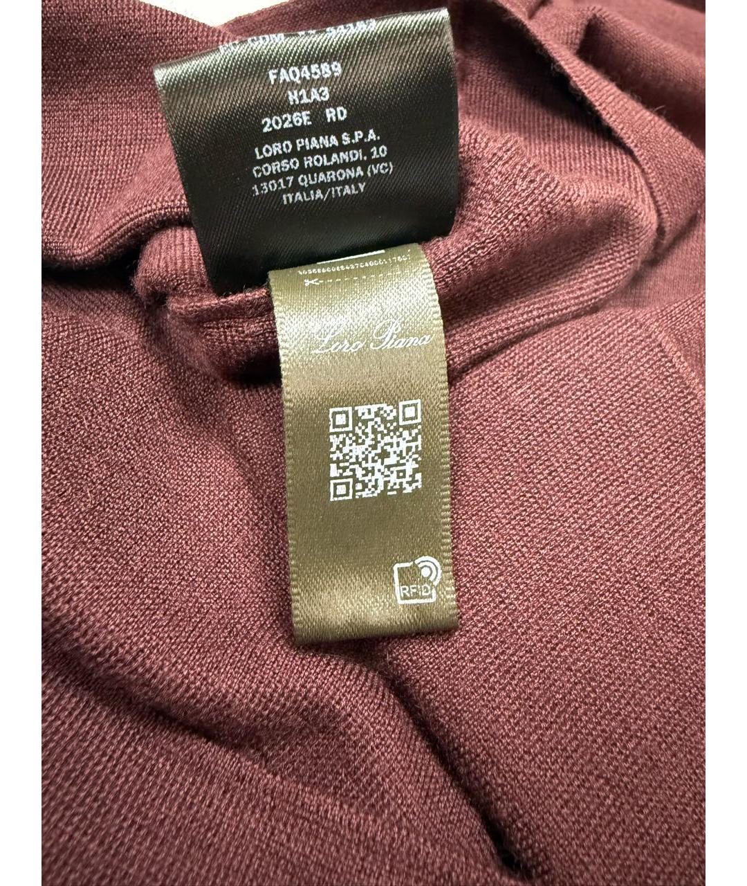 LORO PIANA Бордовый кашемировый джемпер / свитер, фото 5