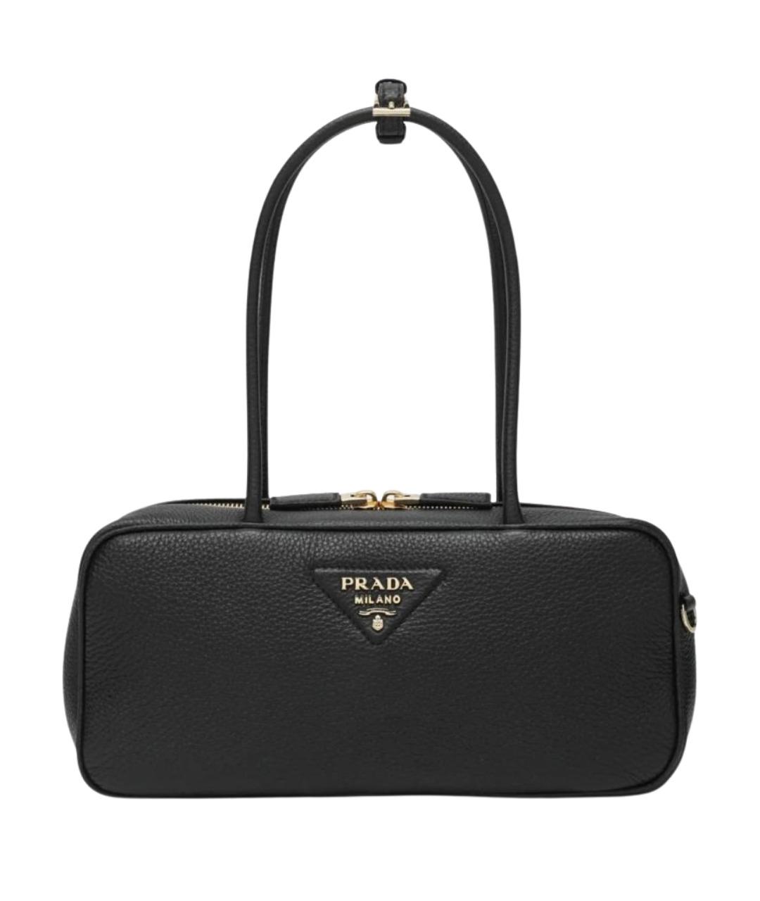 PRADA Черная кожаная сумка через плечо, фото 1