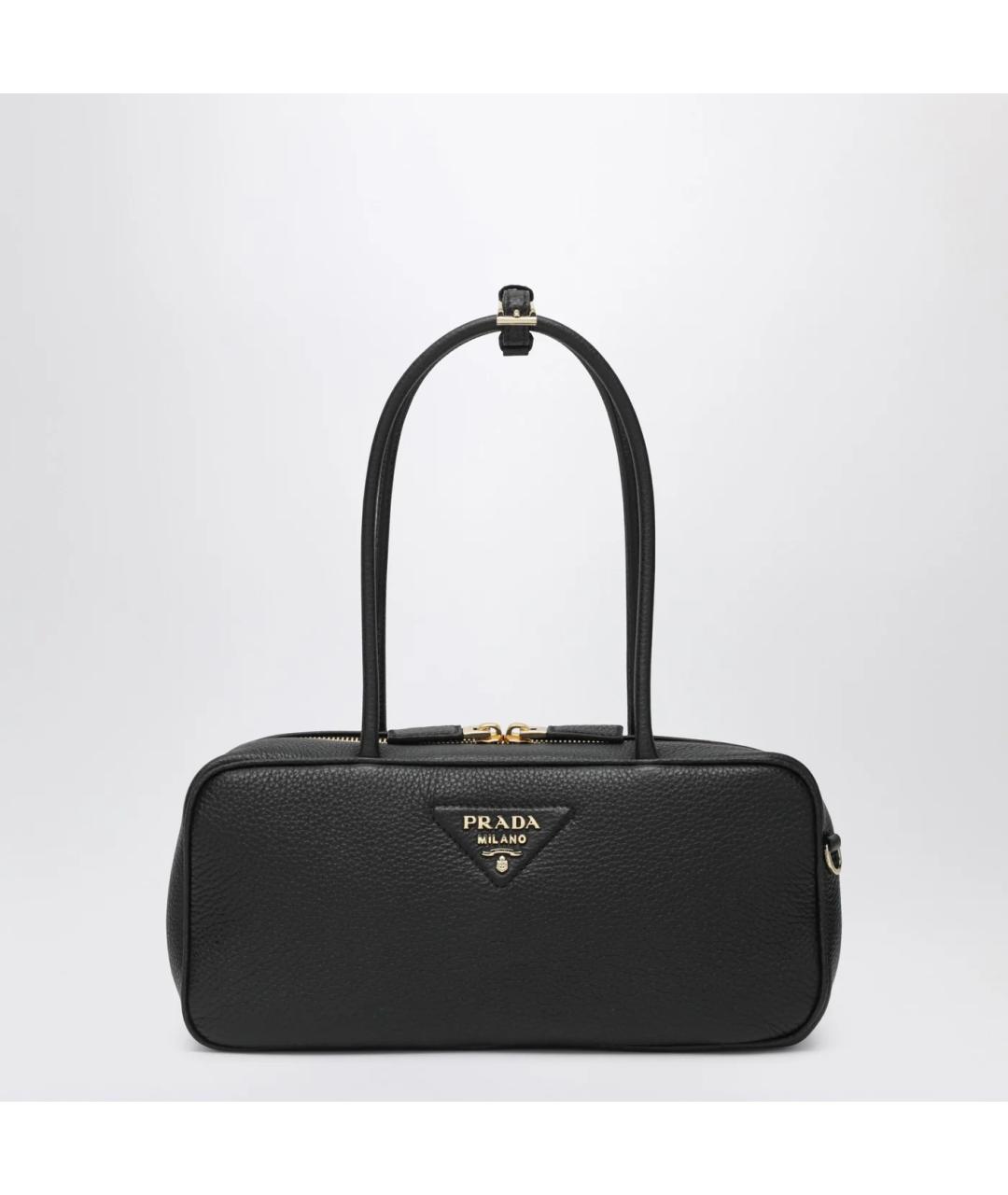 PRADA Черная кожаная сумка через плечо, фото 3
