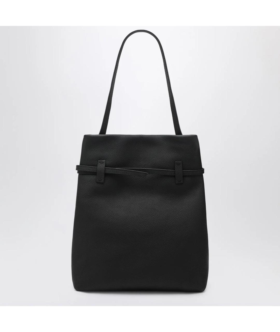 MANU ATELIER Черная кожаная сумка тоут, фото 2