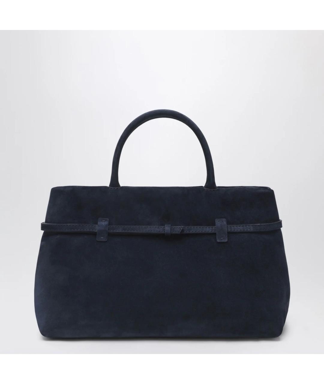 MANU ATELIER Темно-синяя замшевая сумка тоут, фото 2