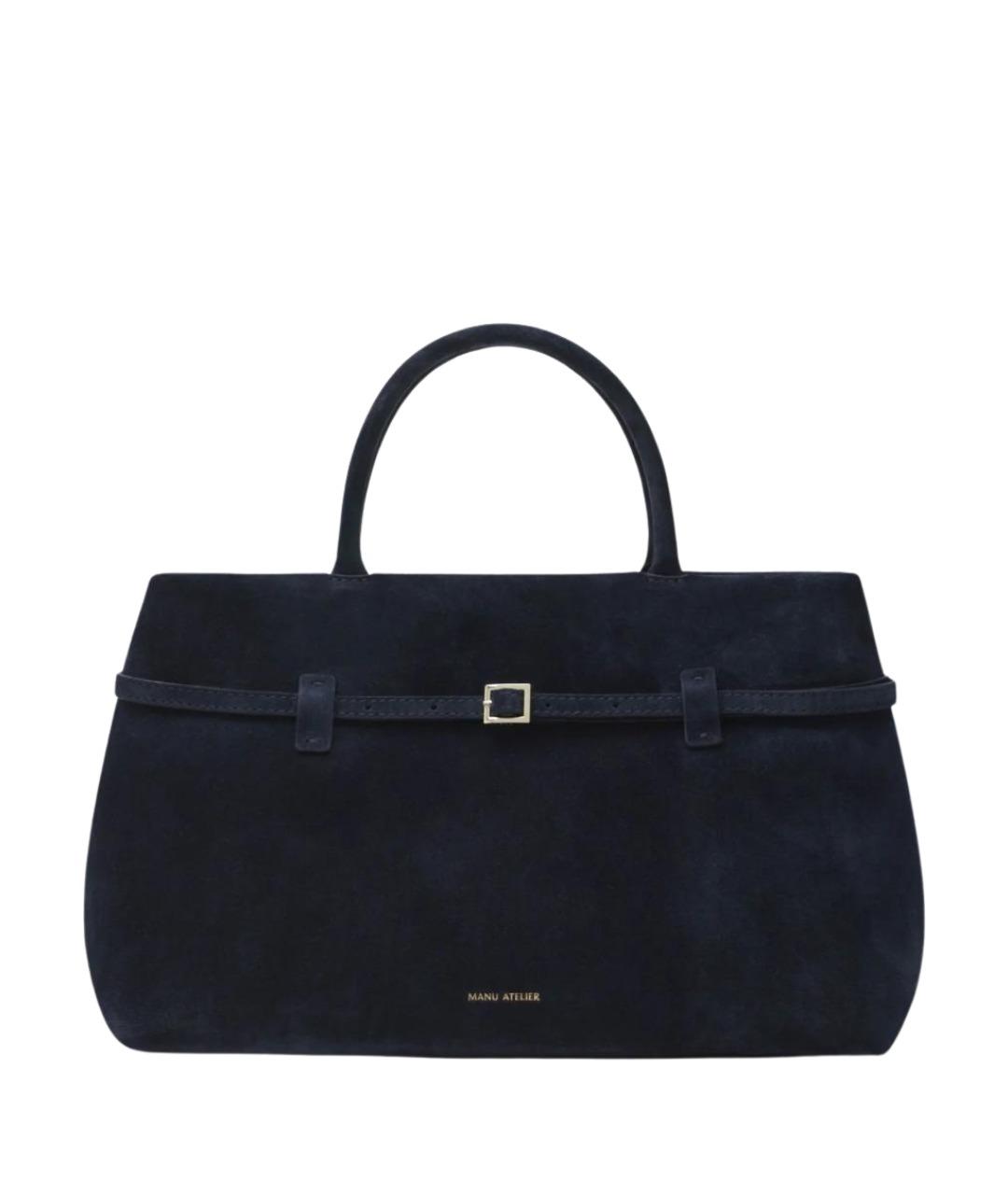 MANU ATELIER Темно-синяя замшевая сумка тоут, фото 1
